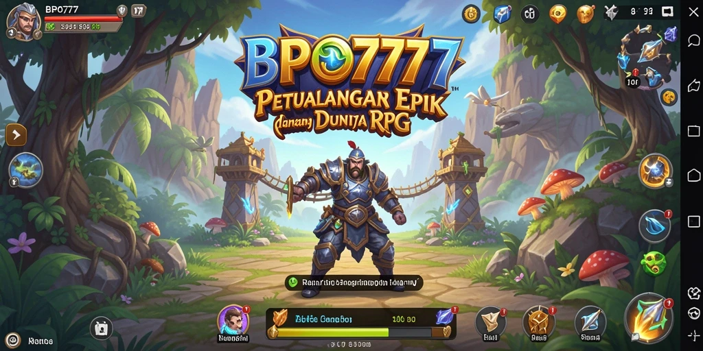 Tangkapan layar BPO777 menunjukkan momen seru dalam pertarungan RPG.