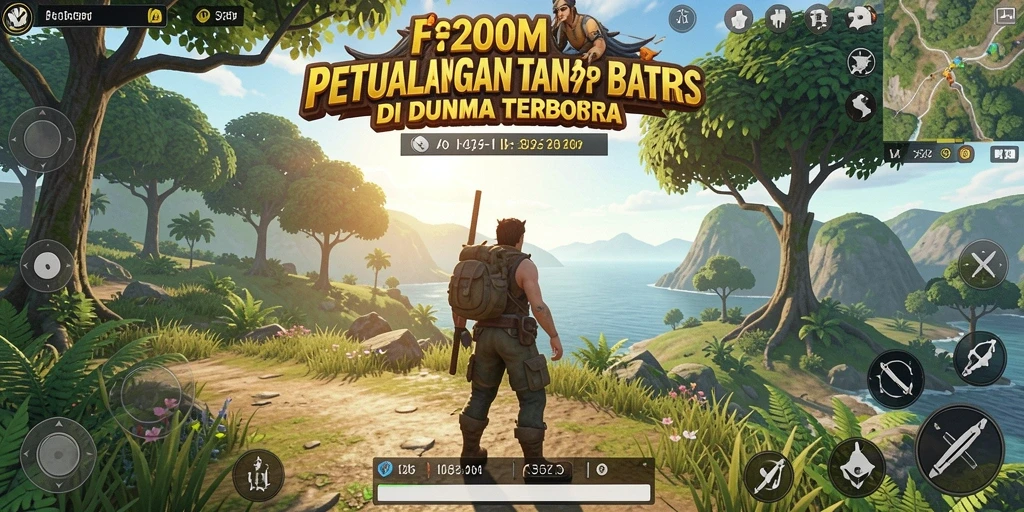 Tangkapan layar F200M menampilkan petualangan seru di dunia terbuka.