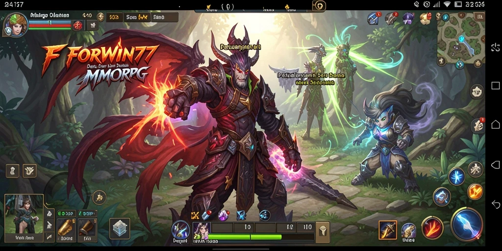 Tampilan gameplay menarik dari FORWIN77 dalam setting MMORPG.