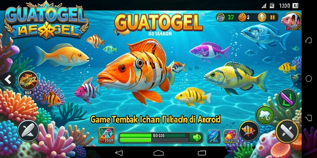 Screenshot GUATOGEL menampilkan aksi menembak ikan yang seru dan mengasyikkan.