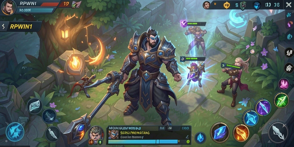 Tangkapan layar menampilkan aksi seru dalam permainan MOBA.