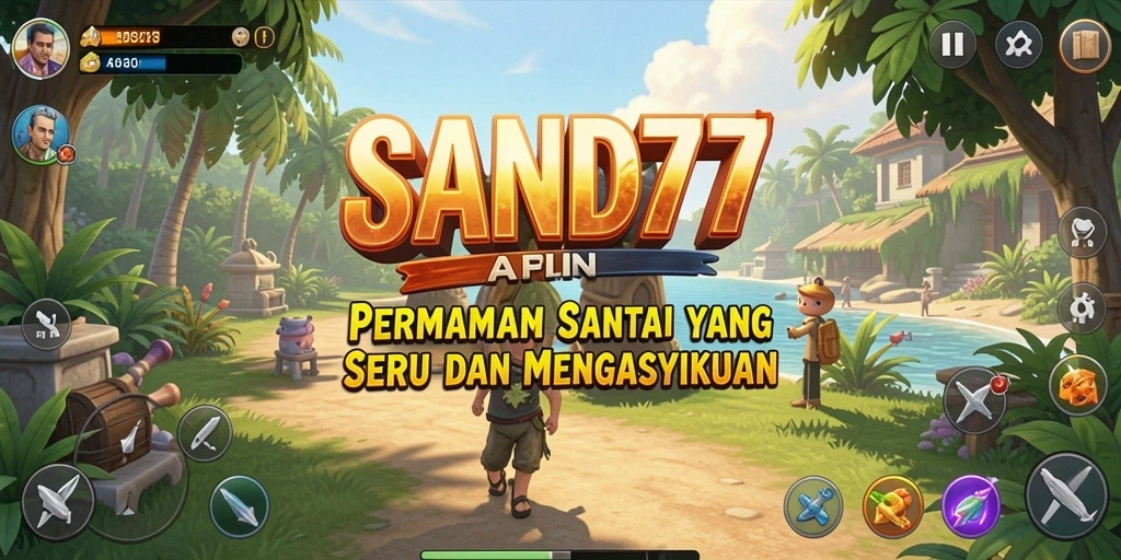 Tangkapan layar gameplay SAND77 yang penuh warna dan menghibur.