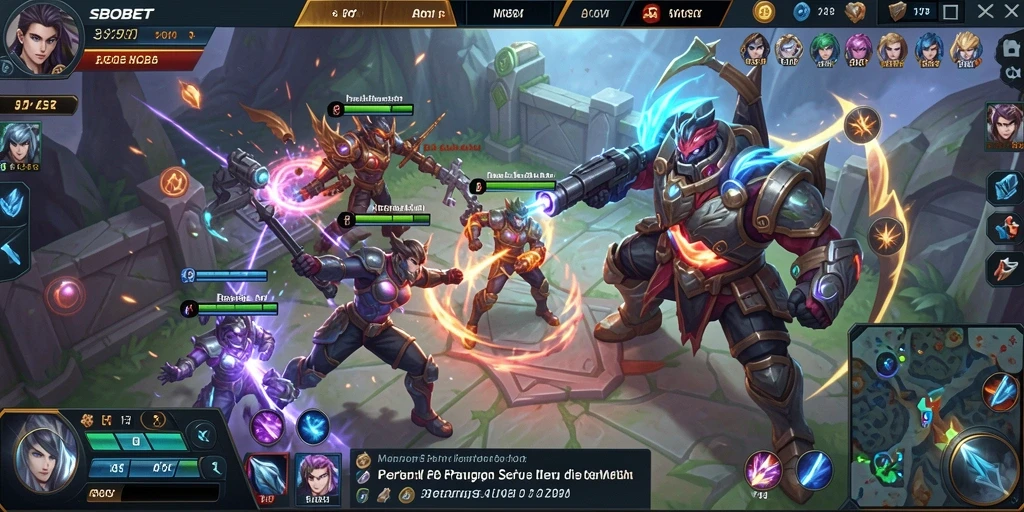 Tampilan menawan dari pertarungan sengit di arena MOBA.
