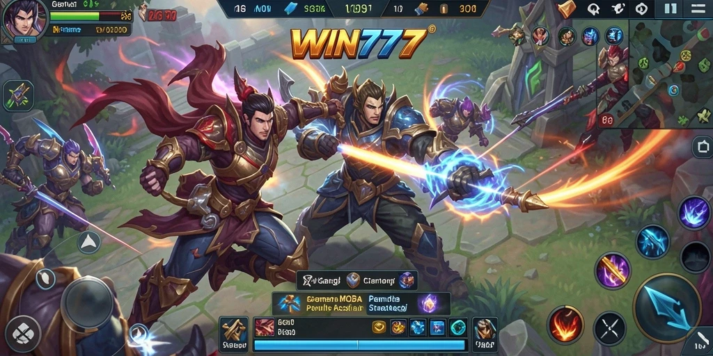 Tampilan dinamis gameplay WIN777 dalam pertempuran tim.